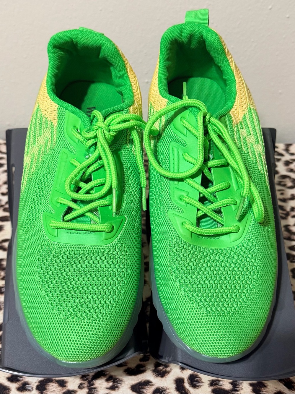 Wanted Women's “Obtuse” Green Clear Sole Athletic Shoes/Sneakers Size 8 1/2